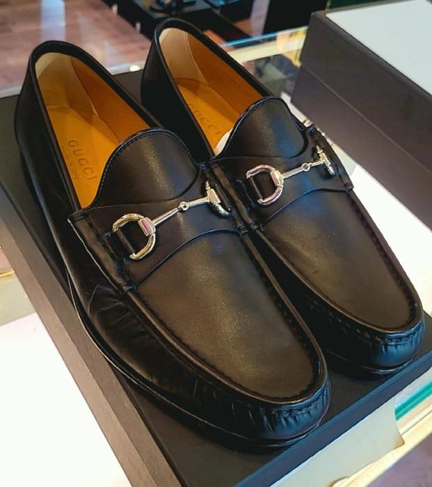 Black Gucci horsebit loafers